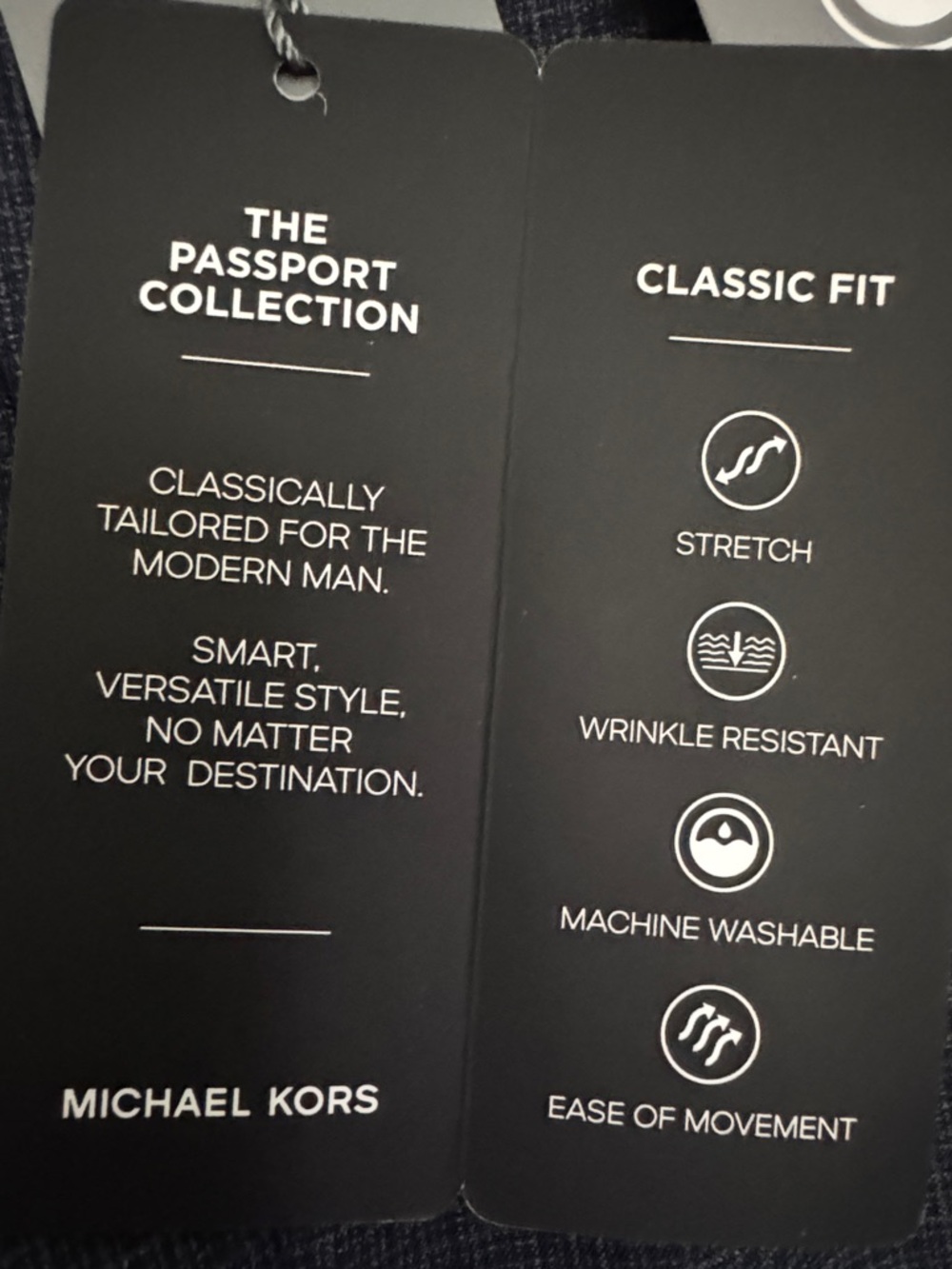 Michael Kors Men's Dark Navy Textured Dress Pants - Picture 2 of 5